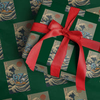 67 Surfing Japanese Wrapping Paper Roll Funny Great Wave Off Kanagawa Six Seven Brainrot Meme - Wonder Print Shop
