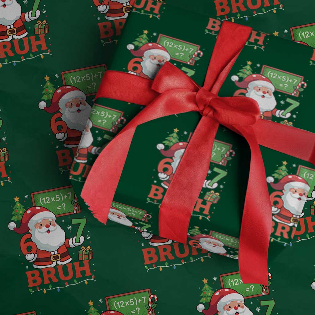 67 Teacher Christmas Wrapping Paper Roll Santa Six Seven Meme Math Equation Bruh - Wonder Print Shop