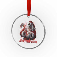 67 Terrifier Santa Horror Christmas Crystal Glass Ornament Funny Six Seven Meme Holiday Movie - Wonder Print Shop