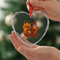67 Thanksgiving Heart Crystal Glass Ornament Funny Turkey Thanksgiving Six Seven Meme - Wonder Print Shop