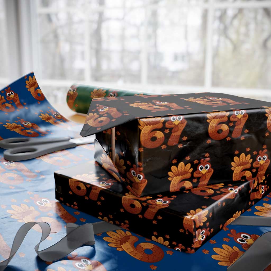 67 Thanksgiving Wrapping Paper Roll Funny Turkey Thanksgiving Six Seven Meme - Wonder Print Shop