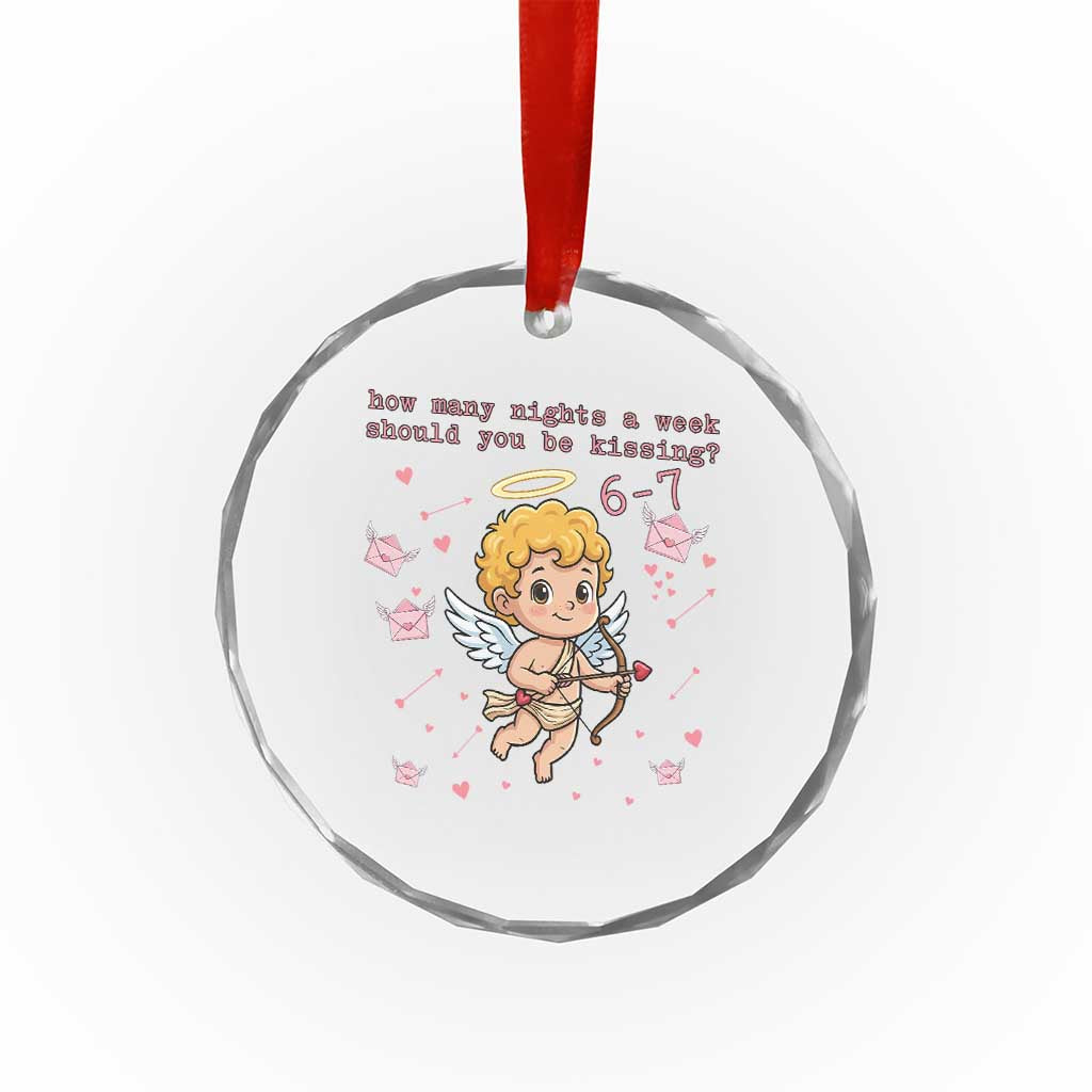 67 Valentine Meme Crystal Glass Ornament Funny Six Seven Cupid Saying - Wonder Print Shop