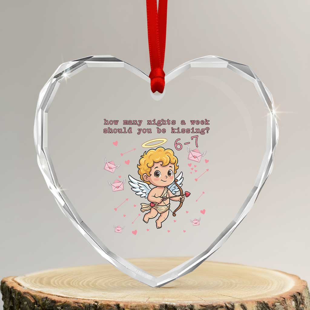 67 Valentine Meme Heart Crystal Glass Ornament Funny Six Seven Cupid Saying - Wonder Print Shop