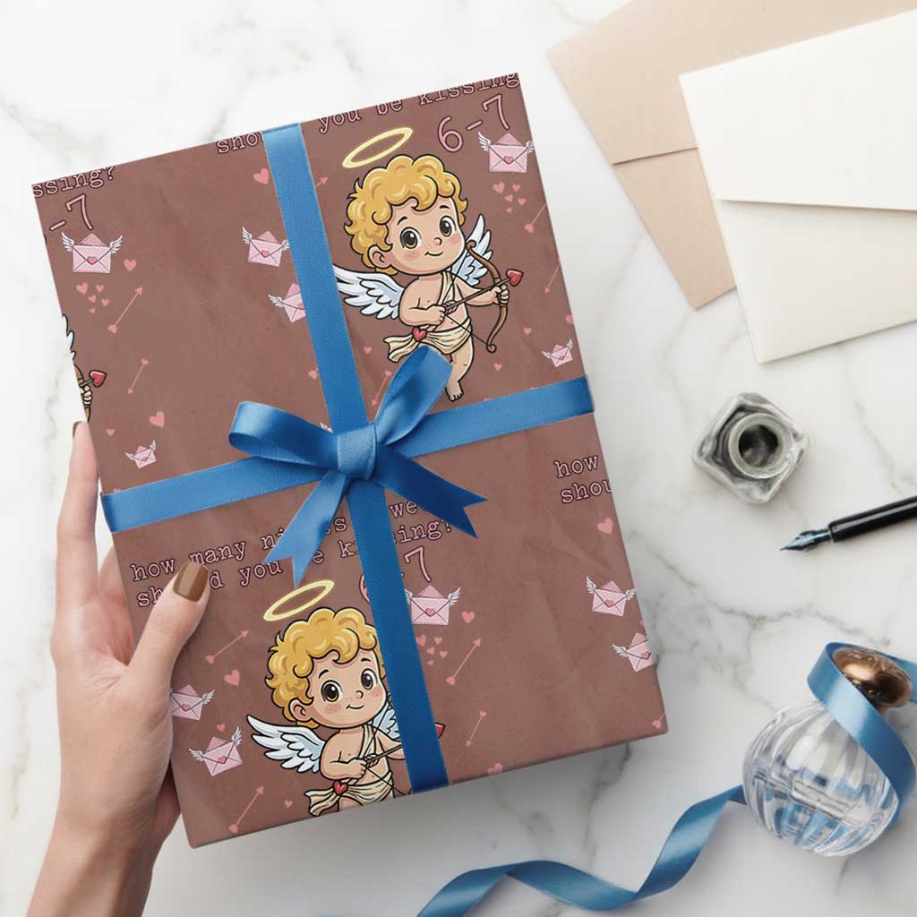 67 Valentine Meme Wrapping Paper Roll Funny Six Seven Cupid Saying - Wonder Print Shop