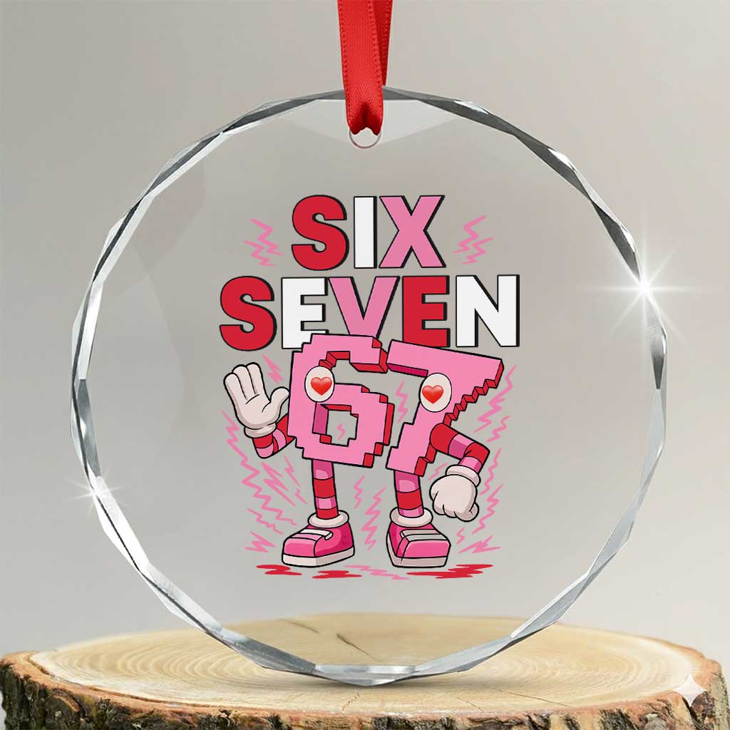 67 Valentines Crystal Glass Ornament Funny Six Seven Brainrot Meme