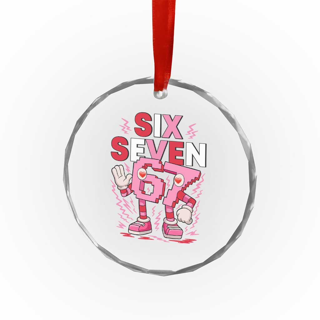 67 Valentines Crystal Glass Ornament Funny Six Seven Brainrot Meme