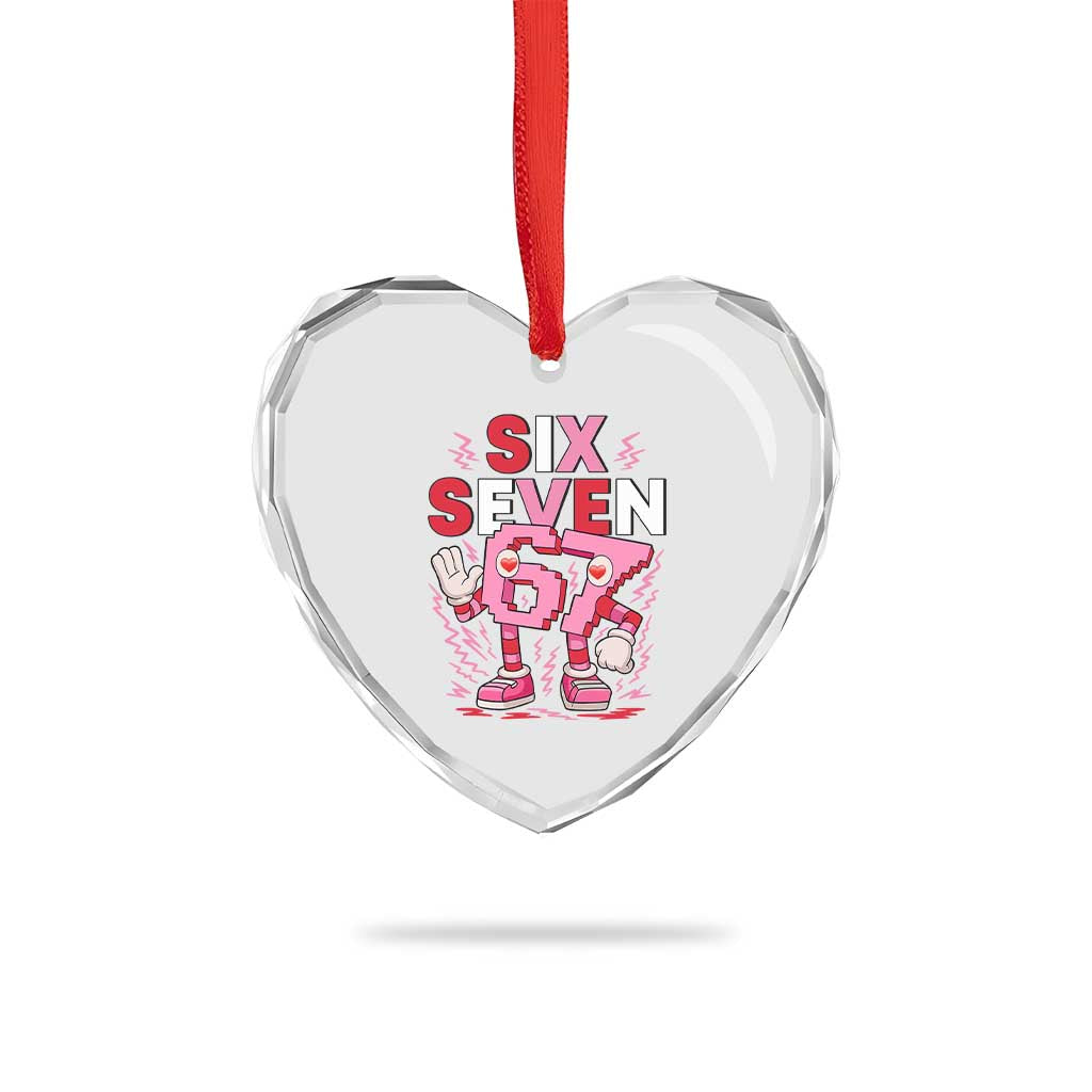 67 Valentines Heart Crystal Glass Ornament Funny Six Seven Brainrot Meme