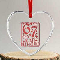 67 Valentines Playing Card Heart Crystal Glass Ornament Funny Six Seven Relationship Meme - Wonder Print Shop