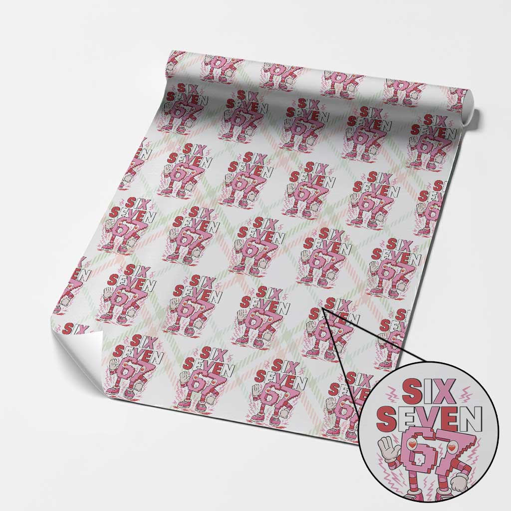 67 Valentines Wrapping Paper Roll Funny Six Seven Brainrot Meme