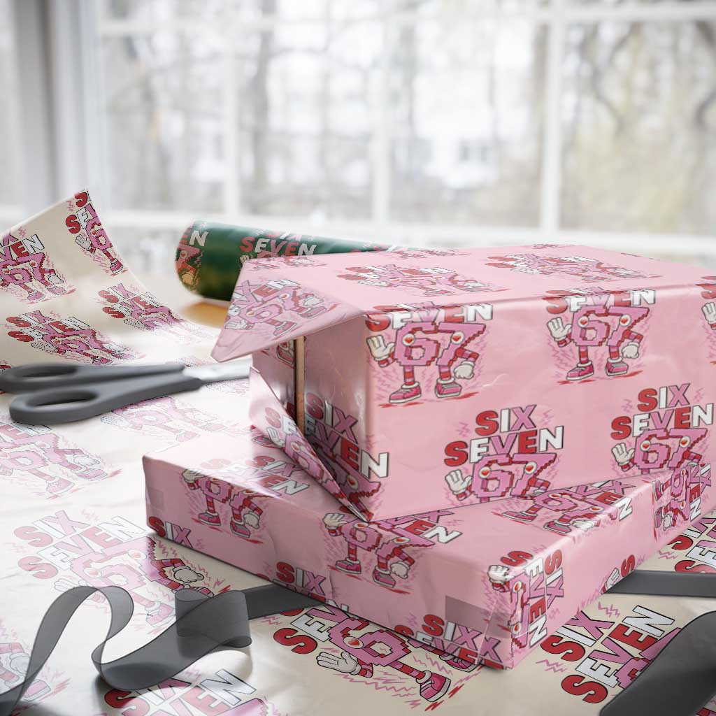 67 Valentines Wrapping Paper Roll Funny Six Seven Brainrot Meme