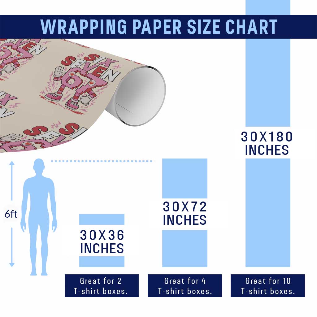 67 Valentines Wrapping Paper Roll Funny Six Seven Brainrot Meme