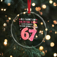 67 Valetines Meme Crystal Glass Ornament Funny Teacher Sayings Six Seven - Wonder Print Shop