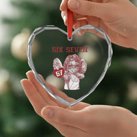 67 Valetines Meme Heart Crystal Glass Ornament Funny Six Seven Valentines Day Heart - Wonder Print Shop