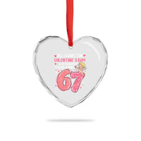 67 Valetines Meme Heart Crystal Glass Ornament Funny Teacher Sayings Six Seven - Wonder Print Shop
