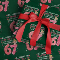 67 Valetines Meme Wrapping Paper Roll Funny Teacher Sayings Six Seven - Wonder Print Shop