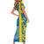 Sweden Football Short Sleeve Bodycon Dress Come On Sverige 2023 World Cup - Wonder Print Shop