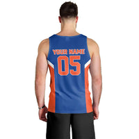 Custom 2025 Basketball Champions Men’s Tank Top – Royal Blue & Orange CTM05