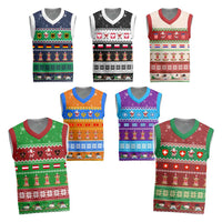 Custom Europe Countries Christmas Knitted V-Neck Vest Funny Style - Wonder Print Shop