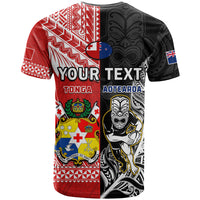 Custom Mate MaA Tonga And All Black Rugby T Shirt Polynesian Mix NZ Maori Fern - Wonder Print Shop