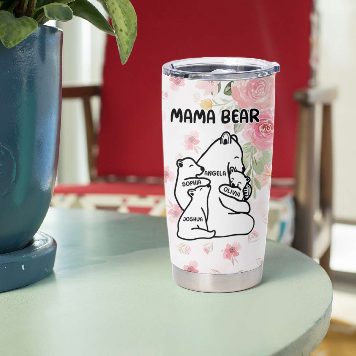 Custom Mother's Day Tumbler Cup Mama Bear With Cubs | Wonder Print Shop
