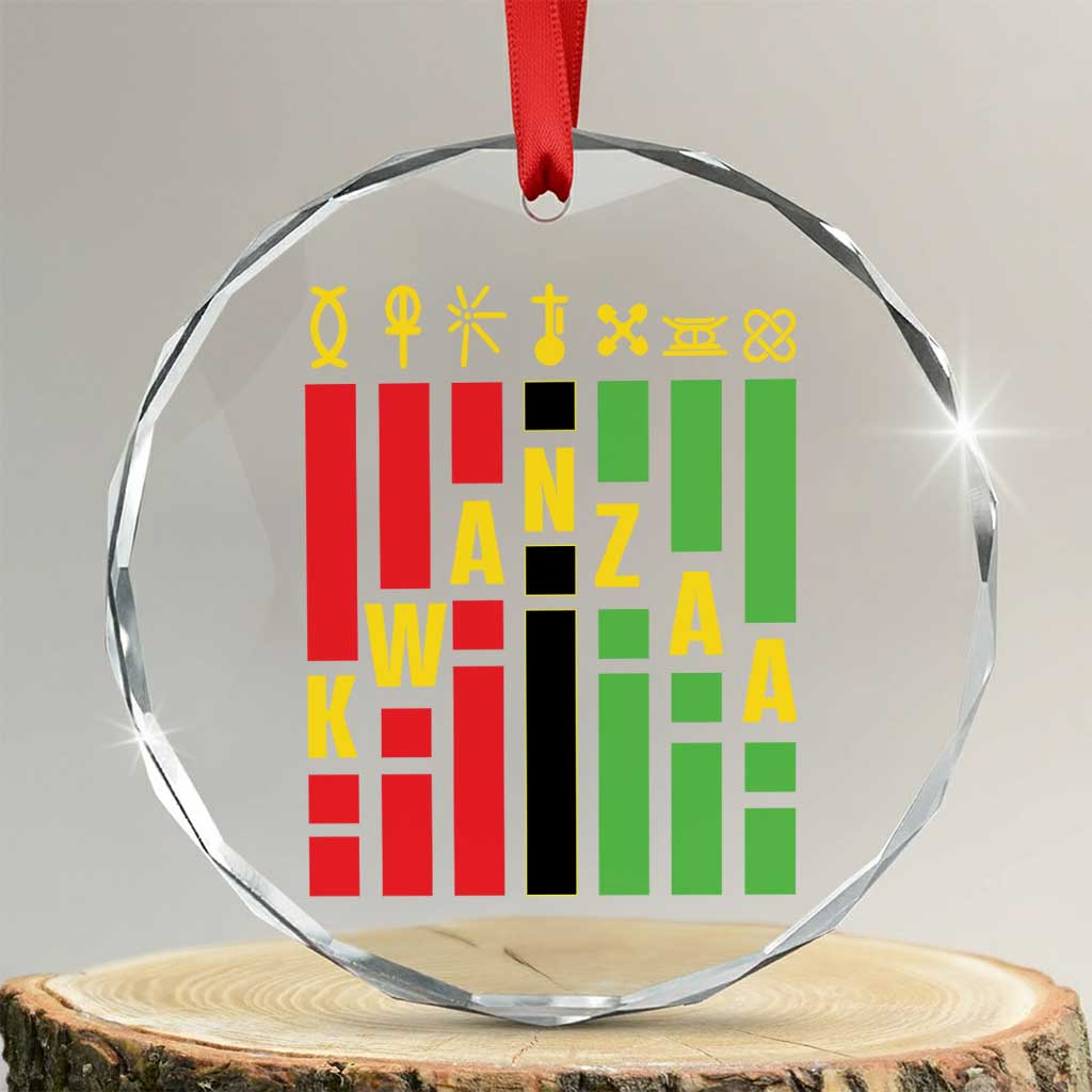 7 Principles Of Kwanzaa African American Crystal Glass Ornament TS09