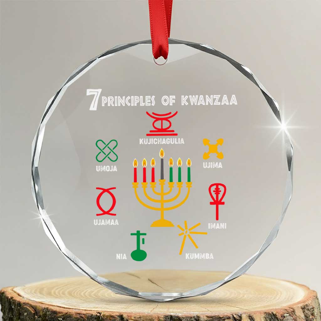 7 Principles Of Kwanzaa African American Xmas Crystal Glass Ornament TS09