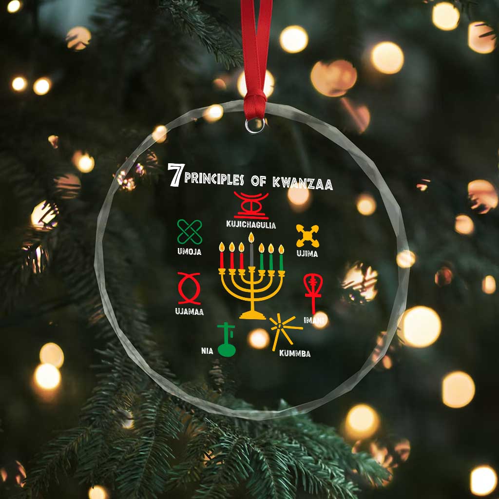 7 Principles Of Kwanzaa African American Xmas Crystal Glass Ornament TS09