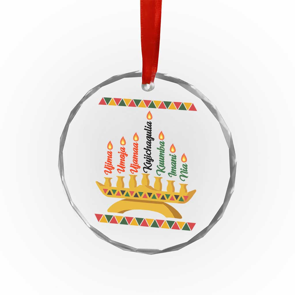 7 Principles Of Kwanzaa Crystal Glass Ornament Festival Of Lights African Heritage Gift - Wonder Print Shop