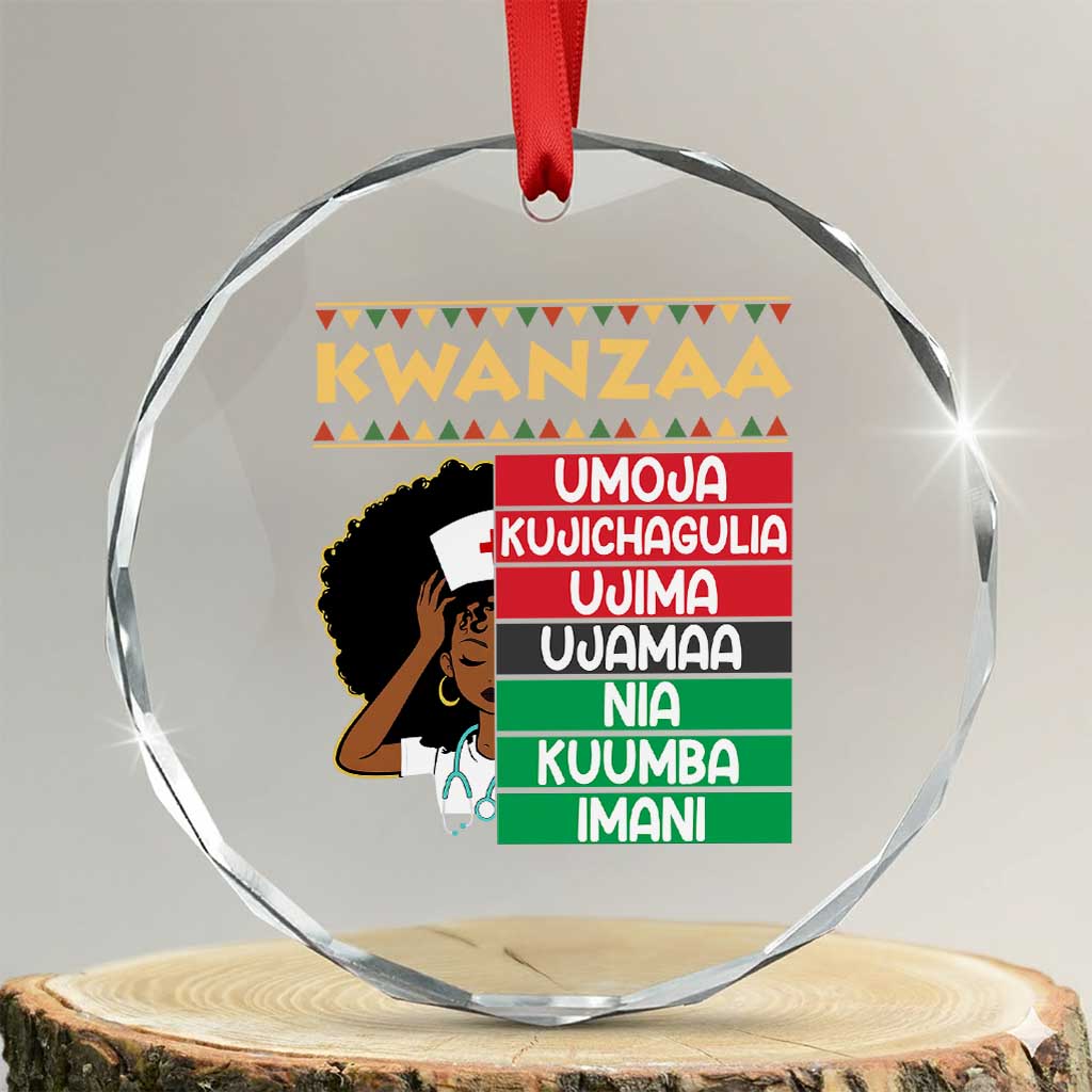 7 Principles Of Kwanzaa Crystal Glass Ornament Nurse Pride African American Heritage Gift - Wonder Print Shop
