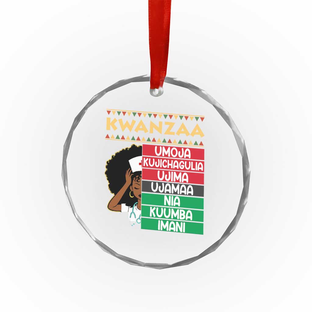 7 Principles Of Kwanzaa Crystal Glass Ornament Nurse Pride African American Heritage Gift - Wonder Print Shop