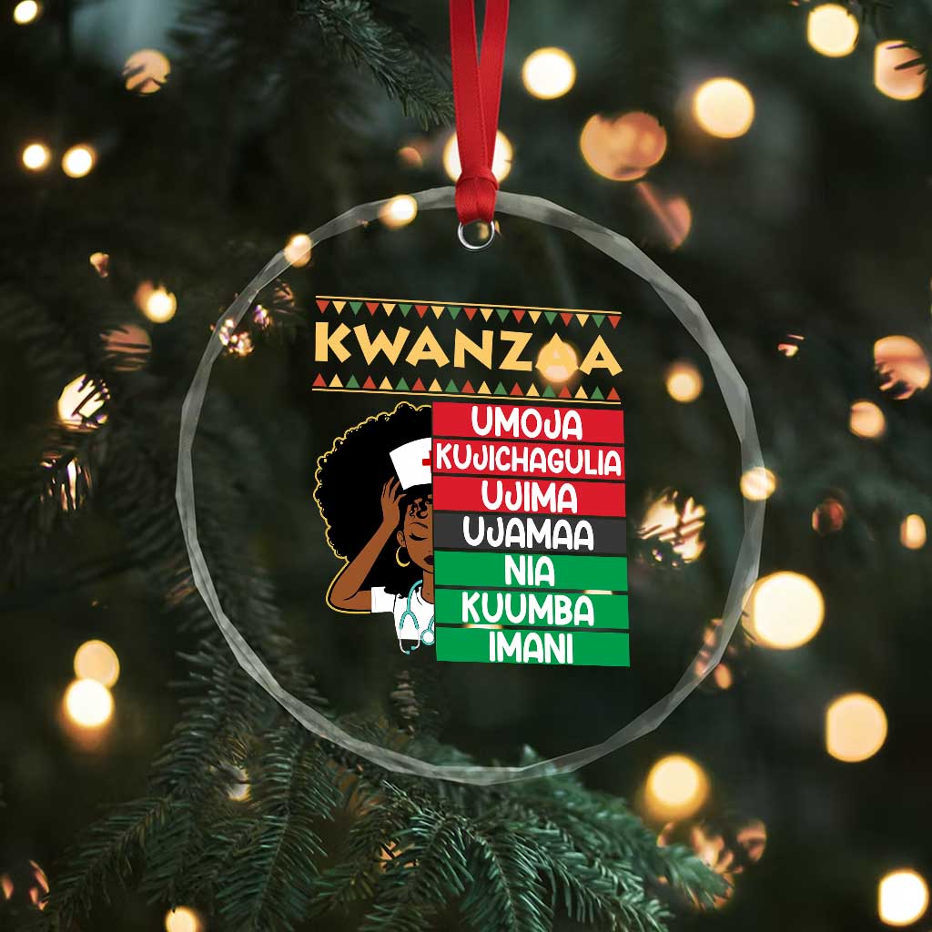 7 Principles Of Kwanzaa Crystal Glass Ornament Nurse Pride African American Heritage Gift - Wonder Print Shop