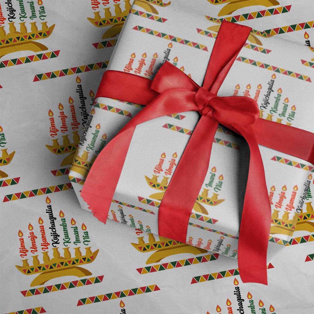 7 Principles Of Kwanzaa Wrapping Paper Roll Festival Of Lights African Heritage Gift - Wonder Print Shop