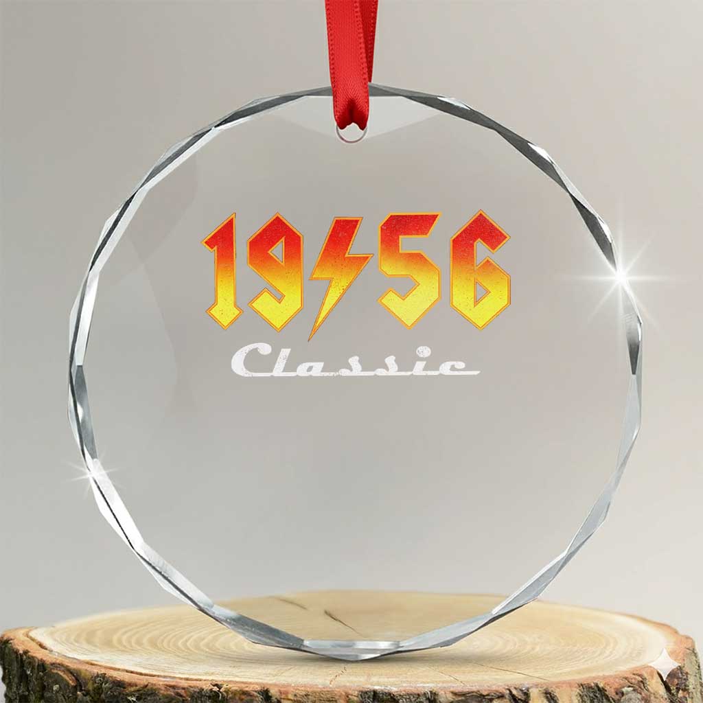 70th Birthday Crystal Glass Ornament Classic Born 1956 Turning 70 Year Old
