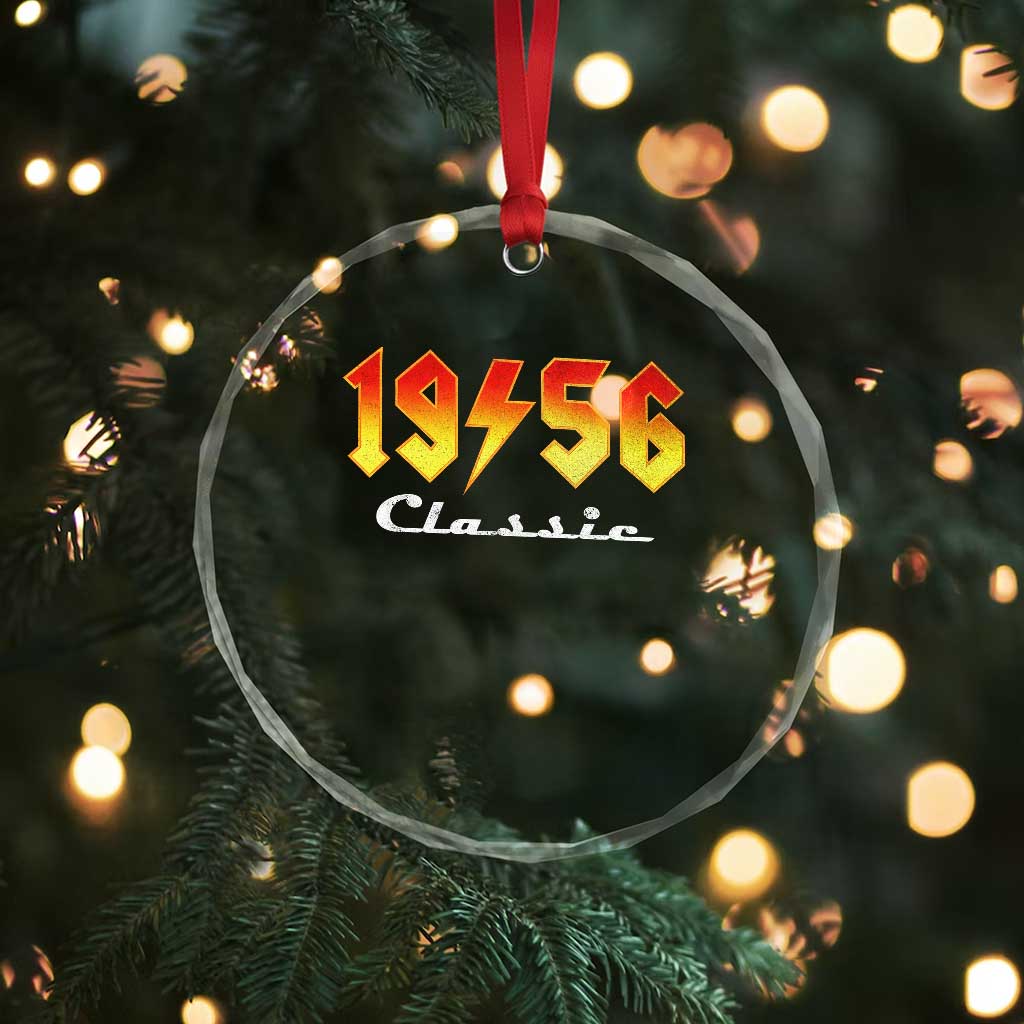 70th Birthday Crystal Glass Ornament Classic Born 1956 Turning 70 Year Old