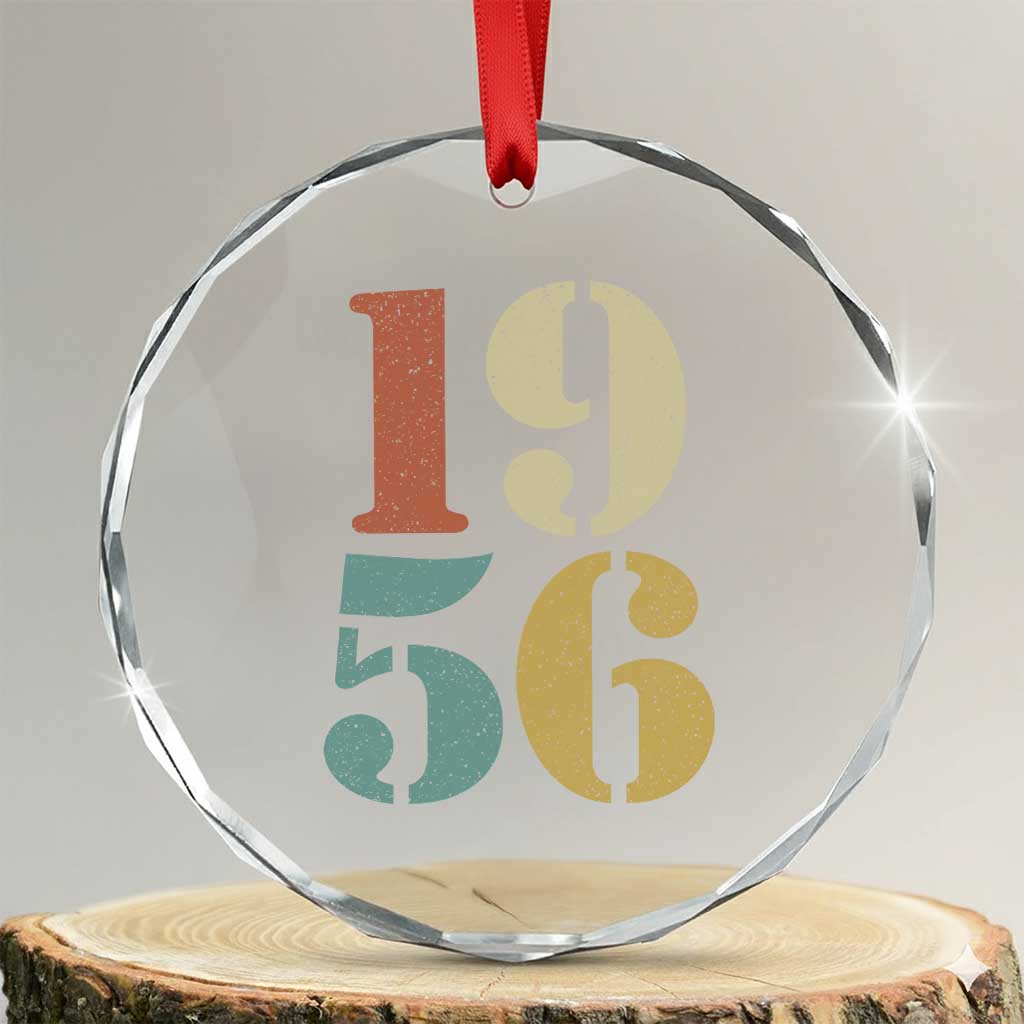 70th Birthday Crystal Glass Ornament Classic Retro 1956 70 Year Old Gifts