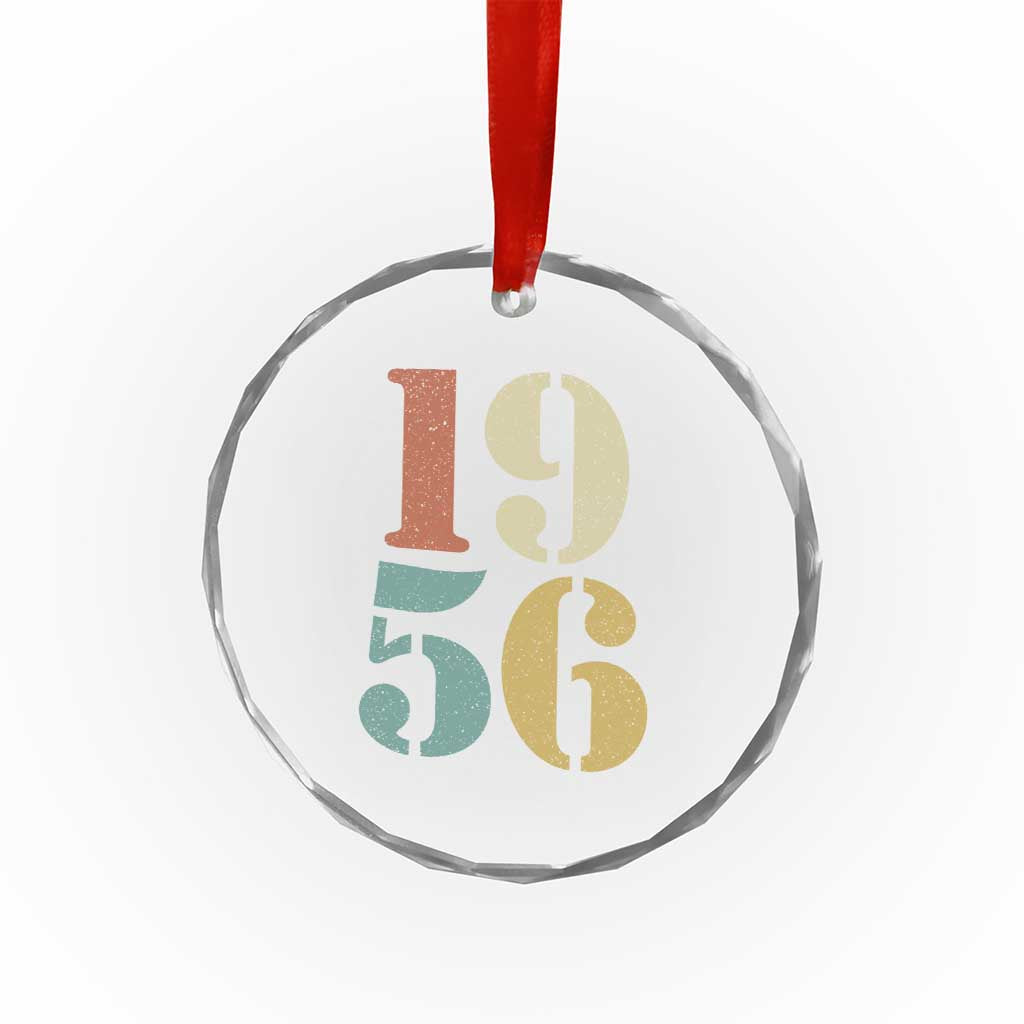 70th Birthday Crystal Glass Ornament Classic Retro 1956 70 Year Old Gifts