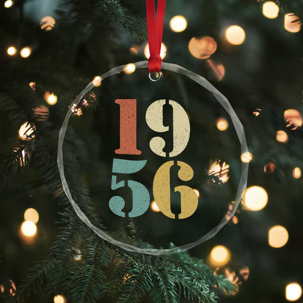 70th Birthday Crystal Glass Ornament Classic Retro 1956 70 Year Old Gifts