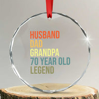 70th Birthday Crystal Glass Ornament Husband Dad Grandpa 70 Year Old Legend