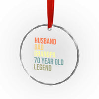 70th Birthday Crystal Glass Ornament Husband Dad Grandpa 70 Year Old Legend