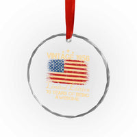 70th Birthday Crystal Glass Ornament Vintage 1956 Limited Edition 70 Year Old Birthday USA Flag