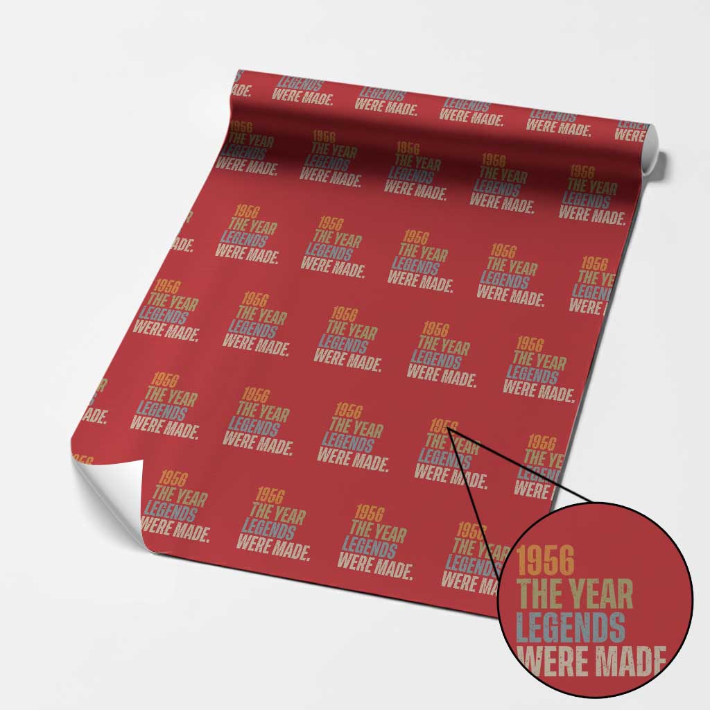 70th Birthday Gift For Men Wrapping Paper Roll Vintage 1956 70 Years Old Birthday