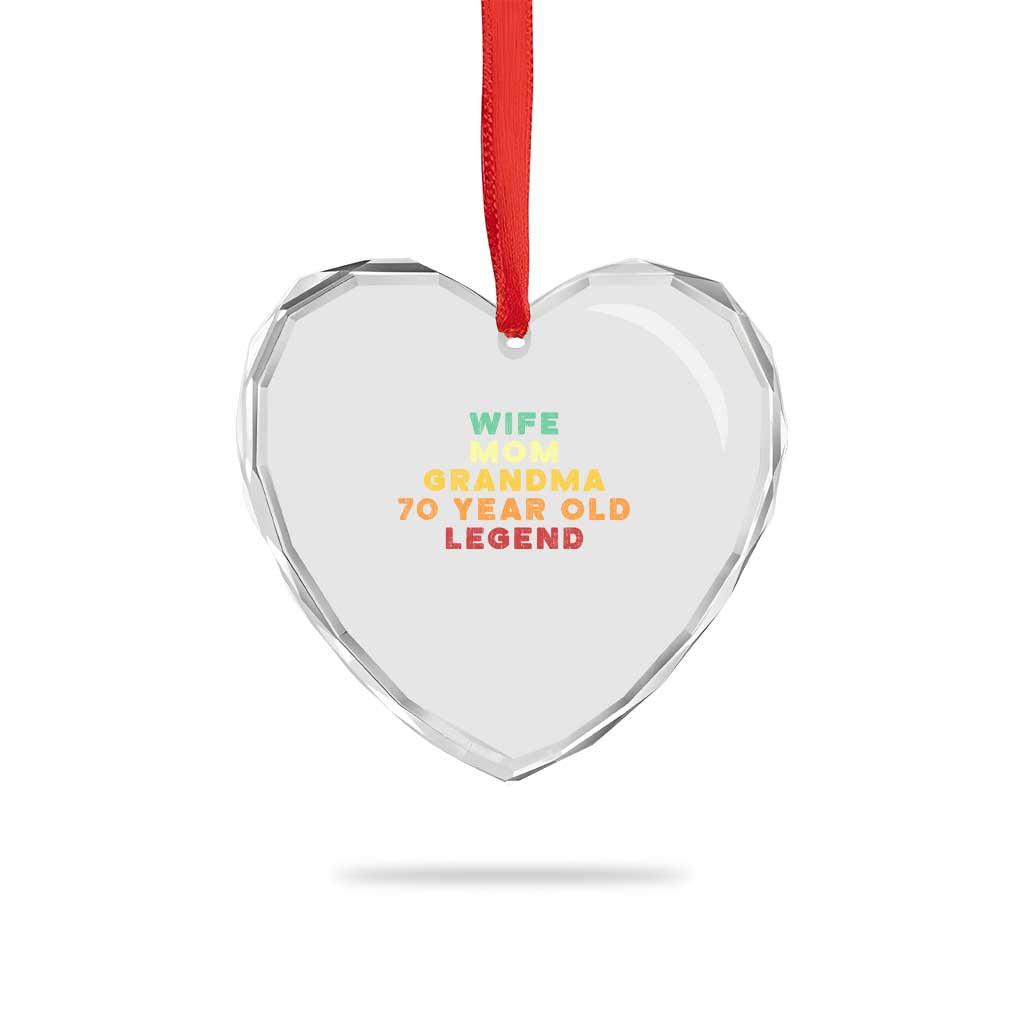 70th Birthday Gifts For Women Heart Crystal Glass Ornament Wife Mom Grandma 70 Year Old Legend