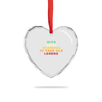 70th Birthday Gifts For Women Heart Crystal Glass Ornament Wife Mom Grandma 70 Year Old Legend