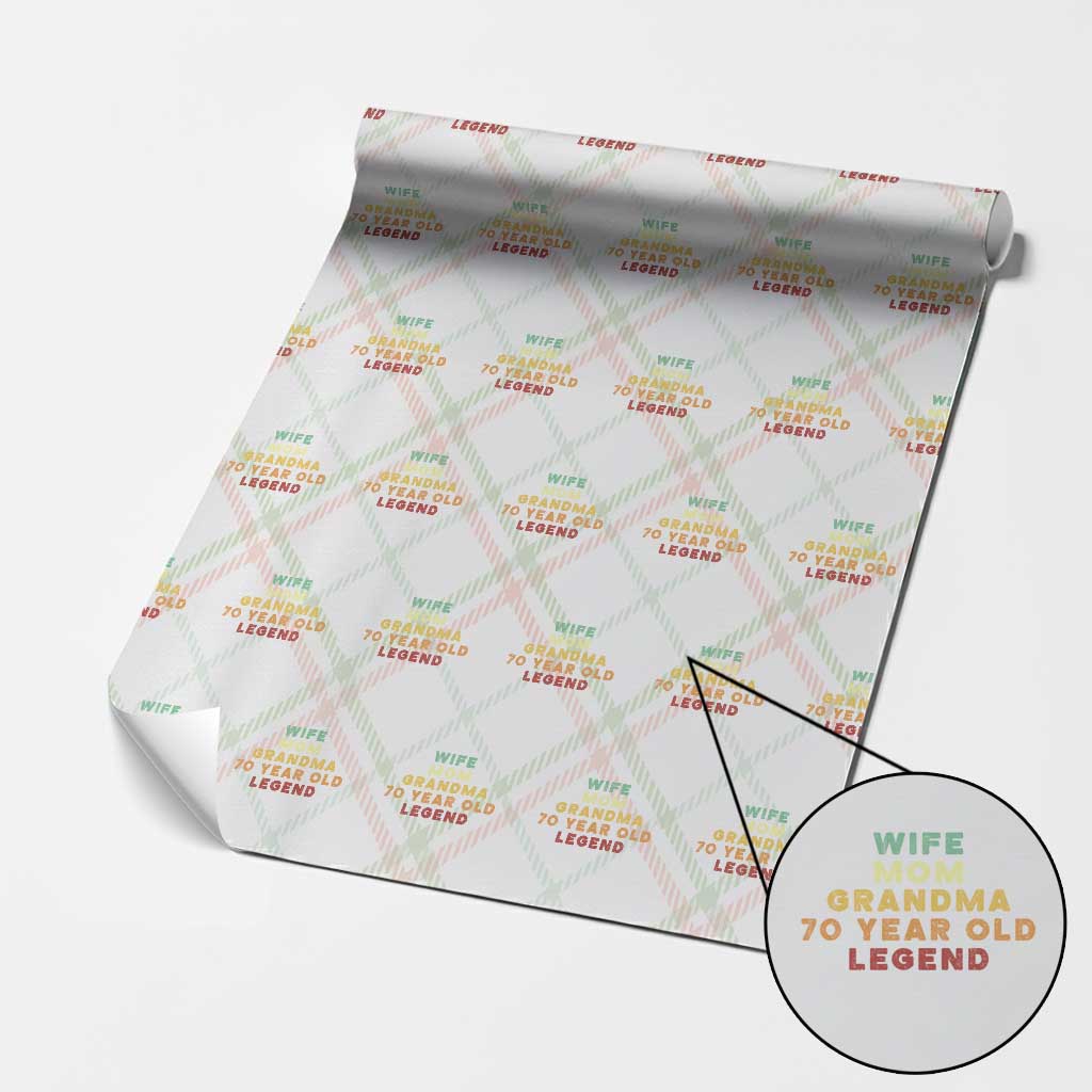 70th Birthday Gifts For Women Wrapping Paper Roll Wife Mom Grandma 70 Year Old Legend