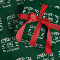 70th Birthday Golf Wrapping Paper Roll Funny Seven Tee And Still Swinging 70 Years Old