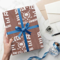70th Birthday Golf Wrapping Paper Roll Funny Seven Tee And Still Swinging 70 Years Old