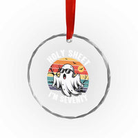 70th Birthday Halloween Ghost Crystal Glass Ornament Holy Sheet I'm Seventy