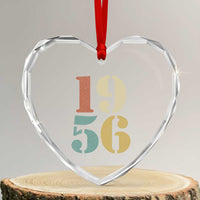 70th Birthday Heart Crystal Glass Ornament Classic Retro 1956 70 Year Old Gifts