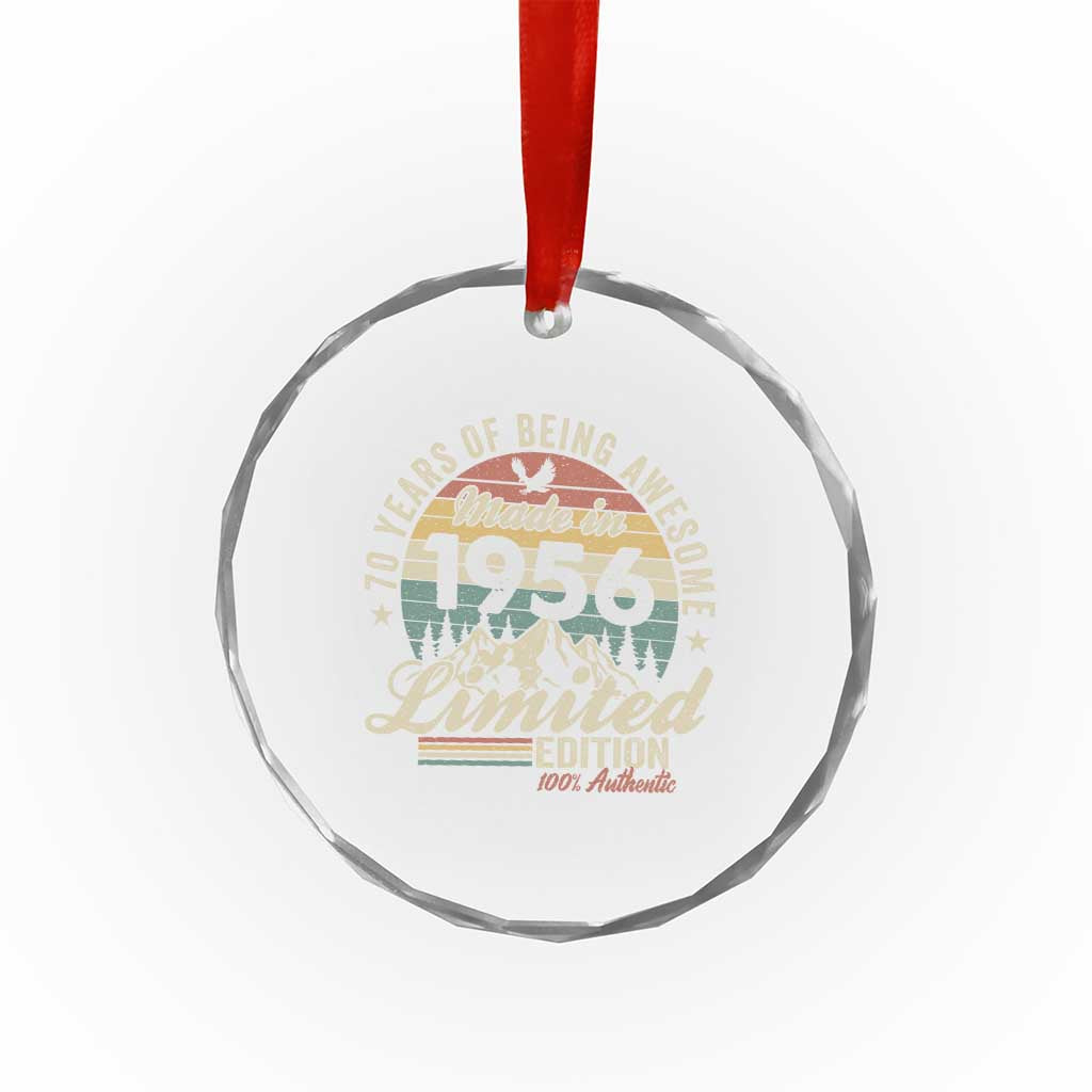 70th Birthday Made In 1956 Crystal Glass Ornament 70 Years Of Being Awesome Vintage Limited Edition