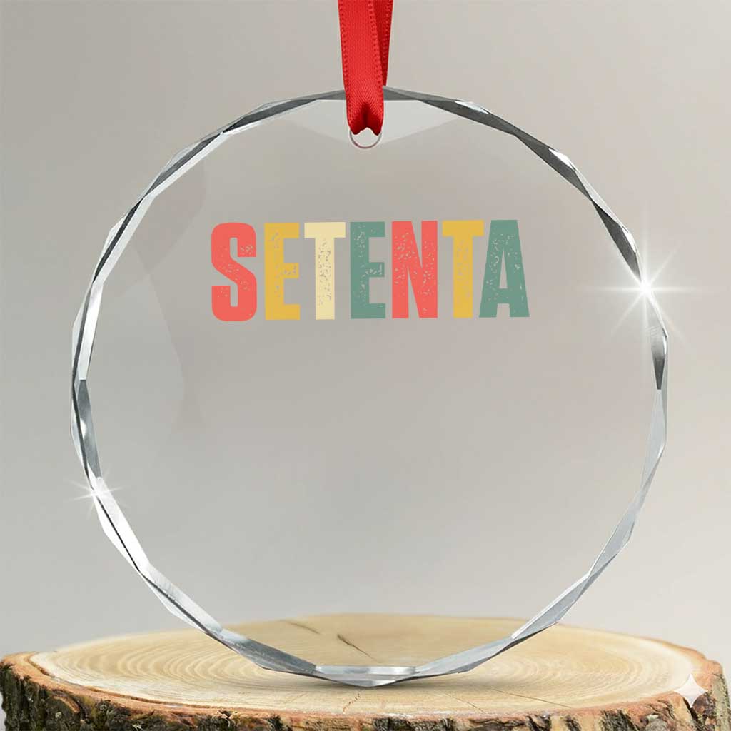 70th Birthday Setenta Crystal Glass Ornament Spanish Mexican 70 Years Old Bday